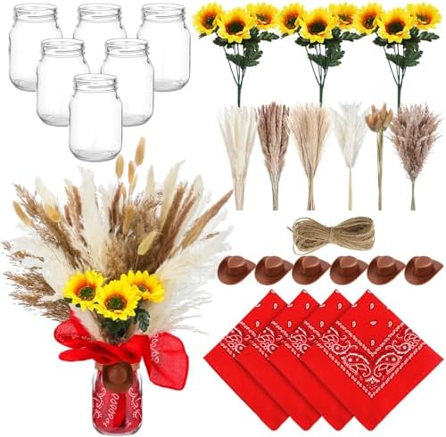 Wonderjune 135 Pcs Western Cowboy Table Centerpieces Party Decor, Red by Wonderjune