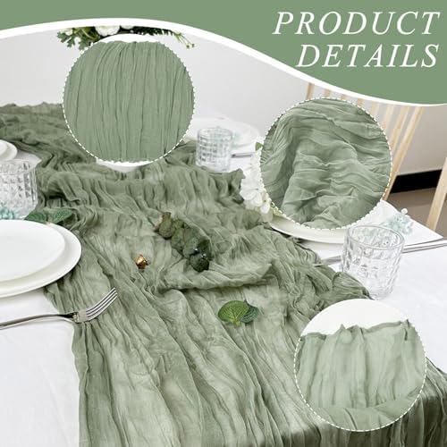 2 Pack Cheesecloth Table Runner 10Ft Gauze Boho Table Runners for Wedding Decor Bridal Shower Decorations Baby Shower Party(35" x 120") - Image 3