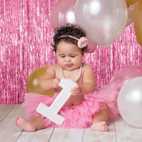 20 Pack Pink Backdrop Decorations - Tinsel Curtain Party Backdrop Foil Fringe Birthday Photo Booth Streamer Backdrop Pink Theme Bachelorette Graduation Decorations - Image 6