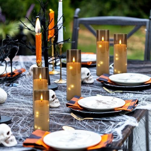 12-Pack Gray Acrylic Flameless LED Candles with Embedded String Lights - Remote Control for Holiday & Home Decor,Wedding. - Image 7