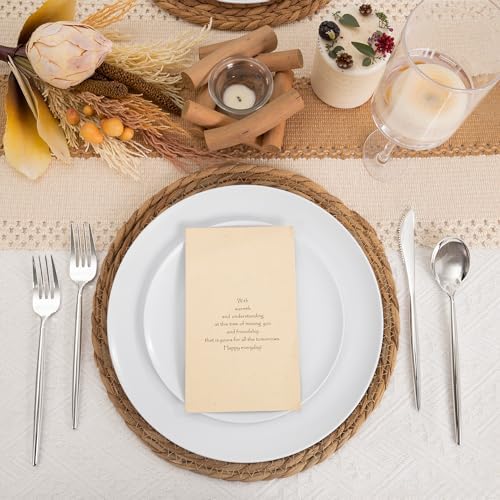 I00000 White Plastic Plates,Nice Disposable Plates with Silver Silverware - Image 2