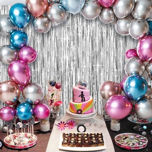 4 Packs Silver Foil Fringe Curtain, Silver Metallic Tinsel Backdrop for Birthday, Wedding, Baby Shower, Engagement, Bachelorette Party, Christmas Holiday Celebration Party Decorations Supplies - Image 5