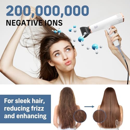 Quico Hair Blow Dryer, 1875W High-Speed BLDC Professional 110000 RPM Quiet Hair Dryer with Diffuser, 7X Faster Salon Blow Dryers for women, Adjustable Temp and Speed, Ionic Hair Dryer Home Travel Gift - Image 6