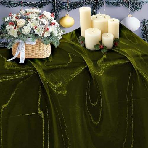 55 Yard Organza Fabric 44" Wide for Wedding Event Décor - Olive Green by MDS