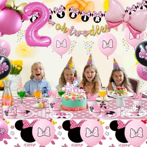 Pink Mouse 2nd Party Supplies Twodles Girl Birthday Decorations 2 - Image 5