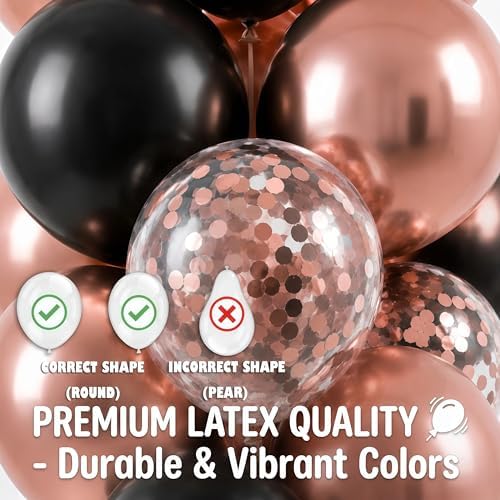 HIINS Rose Gold Black Balloon Column Kit Set of 2 with for Party Decor - Image 4