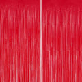 DECOCKRAT 2 Pack Foil Fringe Backdrop - Pastel Red Shiny Tinsel Curtains for Party Decoration/Photo Booth Props - 3.3x6.6 FT Metallic Foil Backdrop for Birthday, Wedding, Graduation, Christmas. by DECOCKRAT