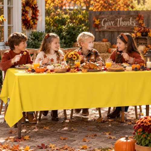 12 Pcs Fall Plastic Tablecloths Thanksgiving Rectangle Tablecloth - Image 3