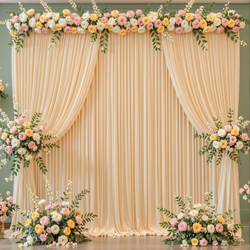 Dark Champagne Backdrop Curtain for Parties Wedding Baby Shower Wrinkle Free Photo Curtains Backdrop Drapes Fabric Decoration for Bridal Shower 5ft x 7ft,2 Panels - Image 4