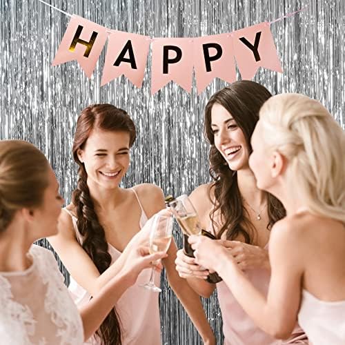 2 Pack Silver Foil Curtain Party Streamers Metallic Tinsel Foil Fringe Photo Booth Backdrop for Birthday Wedding Engagement Baby Shower Bachelorette Christmas Holiday Celebration Party Decorations - Image 6