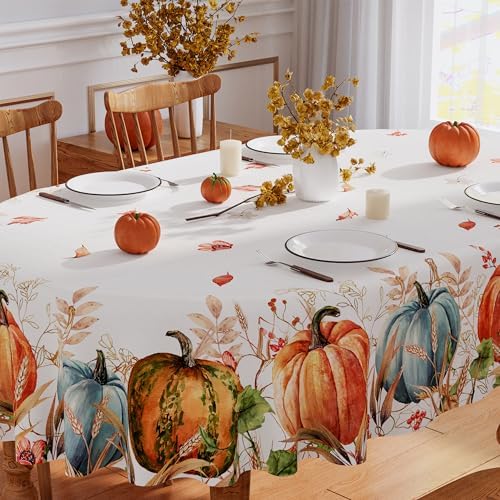 Siilues Fall Tablecloth Oval 60x84 Inch Thanksgiving Home Party Decor - Image 2