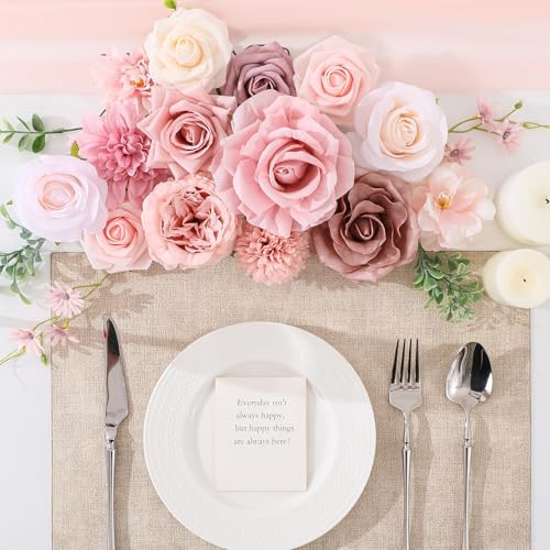 Floweroyal Artificial Flowers Fake Rose Flowers Dahlia with Stems for DIY Wedding Bridal Bouquets, Baby Shower, Floral Arrangement, Table Centerpieces, Home Decorations - Image 5