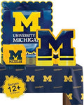 University of Michigan Party Supplies Wolverines Plates Napkins Decor 37 Pc by PartyKandyDecorGifts