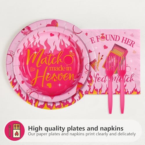 96Pcs Perfect Match Bachelorette Party Decorations for Bridal Serves 24 - Image 3
