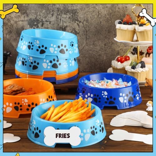 CroBlissful 12 Set Dog Paw Bowl Puppy Birthday Party Decor,Blue and Orange - Image 3