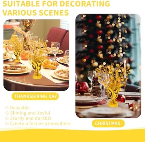 6 Pack Metallic Foil Spary Centerpieces for Tables, Gold Centerpieces for Tables Decorations, Star Brust Table Centerpieces for Birthday Graduation Wedding Baby Shower Party - Image 6
