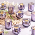 12 Pcs Assorsted Purple Votive Candle Holders for Tea Lights & Votives, Mercury Glass Candle Holder by DEVI