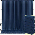 50ftx10ft Wrinkle Free Navy Blue Backdrop Curtains for Parties, 10 Panels 5x10ft Silky Polyester Blue Photo Backdrop Drapes for Weddings Birthday Party Graduation Photography Background Curtains by ENJOYYOURPARTY