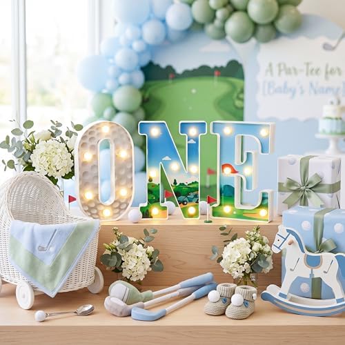 Golf One Letters 8.07 Inch Light up Birthday Decorations - Image 4