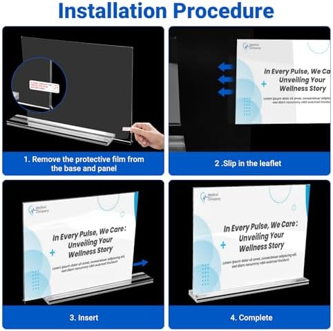 12 Pack Acrylic Sign Holder 8.5 x 5.5 Horizontal, Double-Sided Clear Sign Holder Plastic Stands for Display, T Shape Acrylic Table Sign Stands for Office Store Restaurants Wedding Party Decoration - Image 5