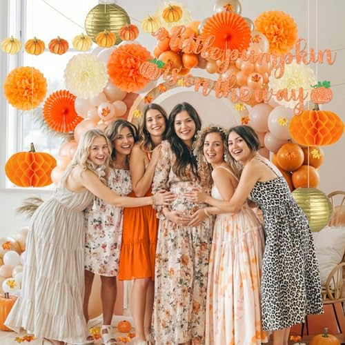 Kriyokiaa Little Pumpkin Baby Shower Decorations, 71 Pcs Fall Set - Image 2