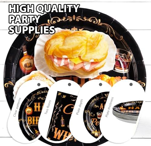 Grenciann 96 Pcs Whiskey Birthday Party Decorations for Men, Serves 24 - Image 6