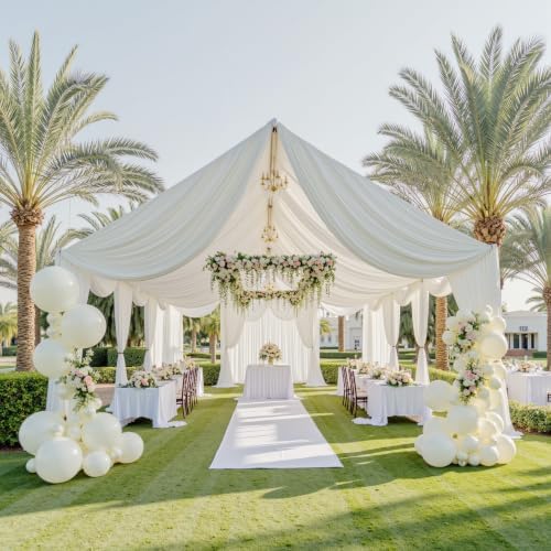 60ftx40ft Ivory Ceiling Curtain for Wedding Parties by PartyVillage