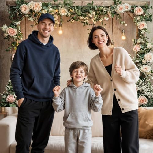 10x8ft Country Wedding Valentines Day Photography Backdrop Floral Roses Farmhouse Wooden Door Backdrop Pink Flower Birthday Baby Shower Bridal Party Banner Photo Booth Props Anniversary Background - Image 6