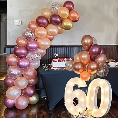 Burgundy Rose Gold 60 Packs 12 Inches Wine Red Latex Balloon - Image 4