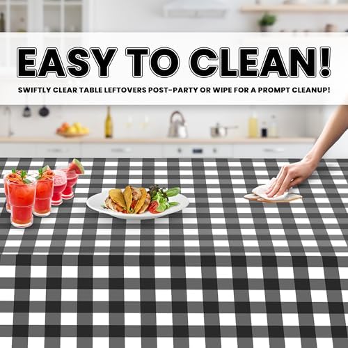 Grandipity Plastic Table Cloth Disposable 12 Pack 54” x 108” Rectangle - Image 3