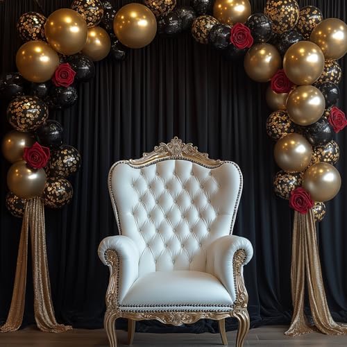 30x7FT Black Wrinkle-Free Backdrop Curtain with Rod Pockets - Wedding, Baby Shower, Photography, Stage Ceremony Party, Home Decor - Image 6