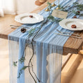 Light Blue Cheesecloth Table Runner 120 Inches for Party Home Decorations by KEKETOARRANGE