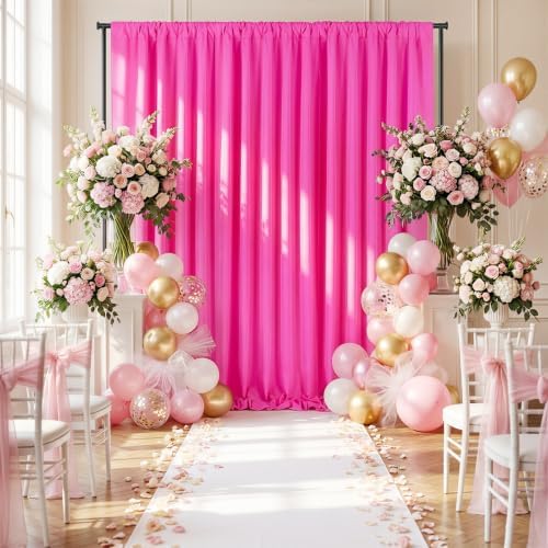 Fuchsia Backdrop Curtains 20ftx10ft Birthday Polyester Photo Drapes - Image 4