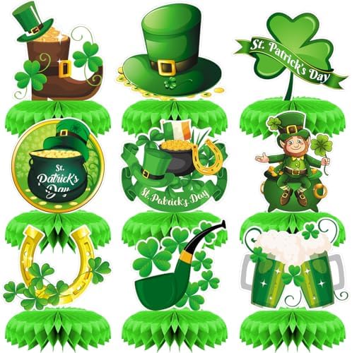 9Pcs St Patricks Day Table Decorations, Green St. Patrick's Day Centerpiece by Adeyoo