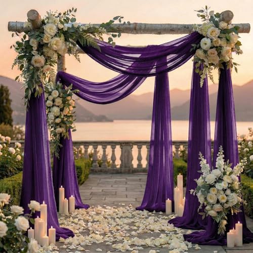 Pack of 1 Wedding Arch Drape Panel Fabric 30" x 50ft - Cadbury Purple - Image 4