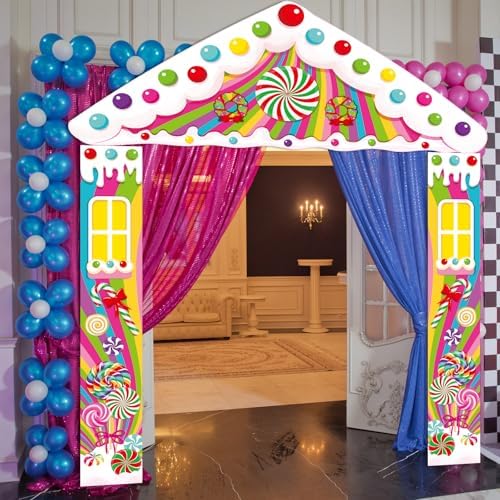 Peryiter 3 Pcs Candy Door Decorations Porch Signs Birthday Party Backdrop - Image 6