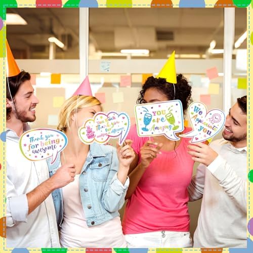 24pcs Customer Service Week Appreciation Decor Photo Prop, Colorful Glitter - Image 3