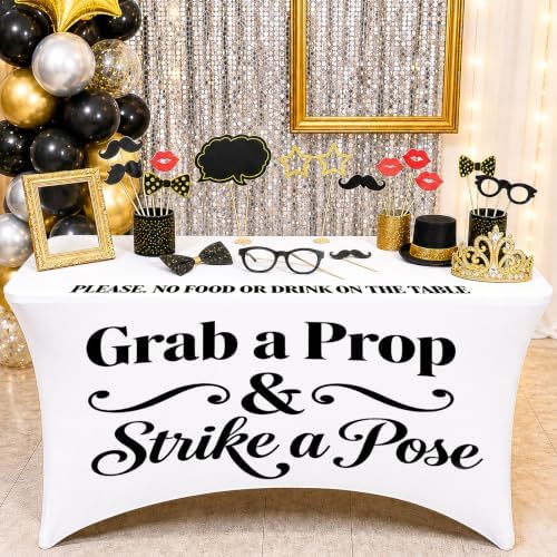 4ft Photo Booth Tablecloth White Stretch Spandex Table Cover by WelcometoLawnIdyll