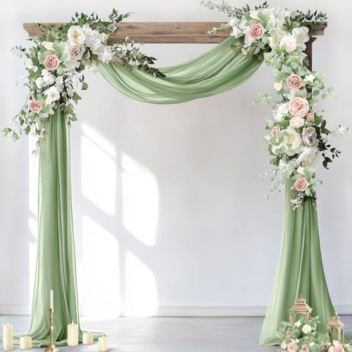 Wedding Arch Draping Fabric Sheer Chiffon Curtain Drape Wedding Party Decor by Socomi