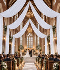 10ftx30ft White Ceiling Drapes for Wedding Parties by DOMOVAPartyDecorations