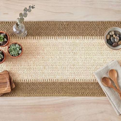 Artoid Mode Burlap Brown Farmhouse Rustic Paper Braided Table Runner, Seasonal Christmas Woven Kitchen Dining Table Decoration for Home Party Decor 12x48 Inch - Image 4