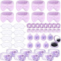 48Pcs/8Set Bow Coquette Party Favors Sleepover Spa Party Supplies, Purple by Honeydak