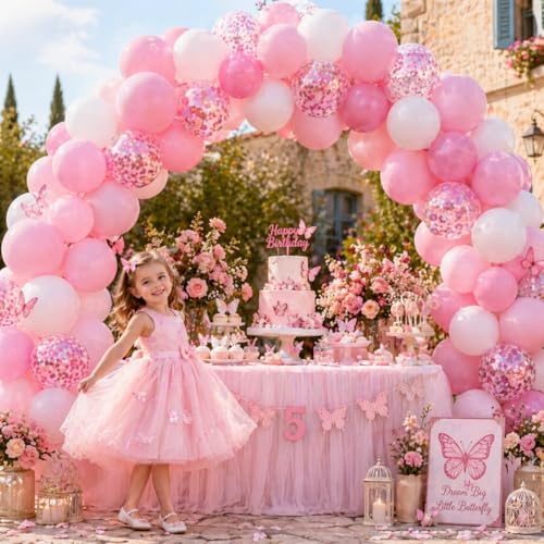 Balloons Pink and White, 60 Packs 12 Inch Light Pink White Balloons with Confetti Balloons for Birthday Party Decorations Girl Women, Wedding, Christening Baby Shower Party, Bridal Shower - Image 3