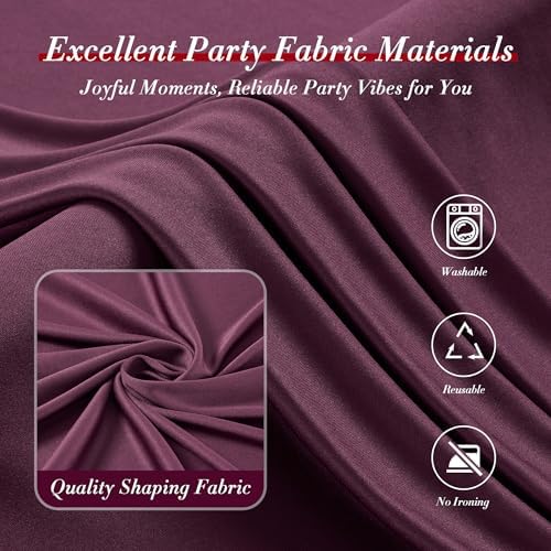 10 ft x 10 ft Wrinkle Free Maroon Backdrop Curtain for Parties, Polyester Burgundy Photo Backdrop Drapes 2 Panels 5x10ft for Baby Shower Wedding Birthday Party Engagement Ceremony Decoration - Image 6