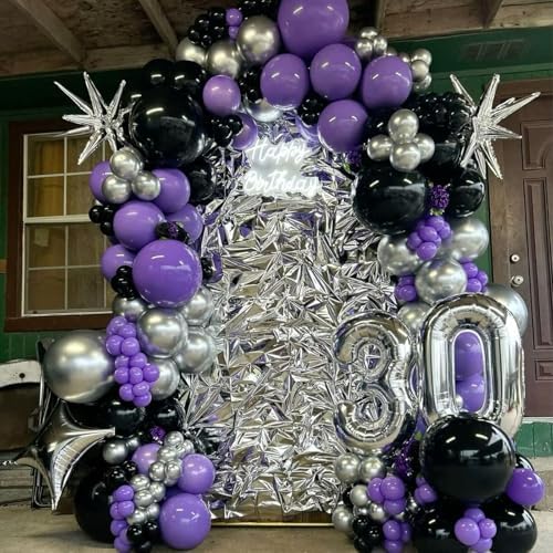 Purple and Black Balloons, 60 Packs 12 Inch Latex Balloon - Image 7
