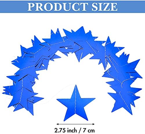 Patelai Glitter Star Garland Banner 2026 Graduation Decor 130 Feet Star Hanging Banner Twinkle Backdrop for Party Birthday Classroom Wedding Supplies(Royal Blue) - Image 2