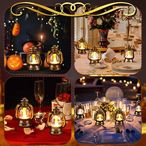 Ferraycle 24 Pcs Mini Lanterns 4 Inch Retro Gold Lamp Table Centerpieces - Image 6