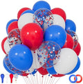 Red White Blue Latex Balloons 68 Pack, 12 Inch Patriotic Balloons with Confetti, Party Decorations for 4th of July, Independence Day, Graduation, Birthday, Air Helium Fill. by KUULBELAballoons