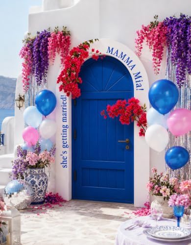 190PCS Mamma Mia Party Decorations Balloons 6.5FT Banner ，Blue Door - Image 6