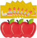 40 PCS Back to School Apple Paper Plates and Napkins Decorations, First Day of School Disposable 7 Inch Dessert Plates Tableware Set for Composition Notebook Classroom Pre K Teacher Party Supplies by Unknown